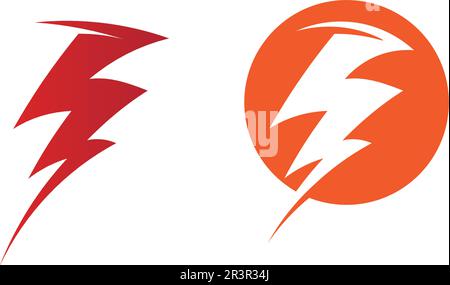Blitzsymbol und Symbole für elektrische Vektoren Stock Vektor