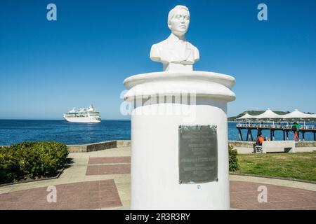 Gabriela Mistral, Premio Nobel de literatura, Costanera, Puerto Montt, Provincia de Llanquihue, Región de Los Lagos. Patagonien, República de Chile, América del Sur. Stockfoto