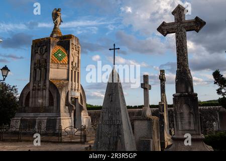 Modernistisches Mausoleum der Familie Bestard, 19th Jahrhundert, Friedhof Santa Maria, Mallorca, Balearen, Spanien. Stockfoto