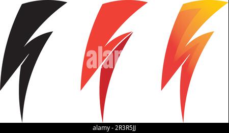 Blitzsymbol und Symbole für elektrische Vektoren Stock Vektor