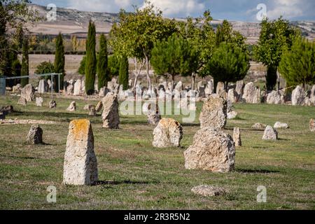 Nekropole Las Ruedas, antike Stadt Vaccea in Pintia, Padilla de Duero, Provinz Valladolid, Spanien. Stockfoto