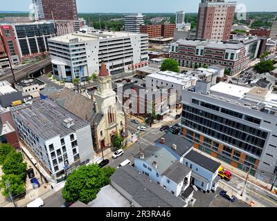 Luftaufnahme von New Brunswick, New Jersey Stockfoto