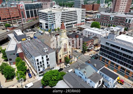 Luftaufnahme von New Brunswick, New Jersey Stockfoto