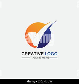 Checklisten-Häkchen-Logo-Vektor oder -Symbol. Häkchensymbol in grüner Abbildung. Akzeptieren Sie das Symbol „OK“ für die Genehmigung oder das Design mit Schecklisten Stock Vektor