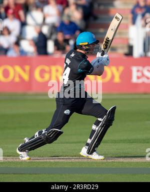 Northampton Mai 24:Adam HoseWORCESTERSHIRE RAPIDS in Aktion während des Vitality T20 Blast Match zwischen Northamptonshire Steelbacks und Worcestershire Rapids im County Ground Northampton England. Stockfoto