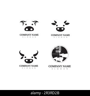 Bull Buffalo Head Cow Tier Maskottchen Logo Vektor für Sporthorn Büffel Säugetiere Head Logo Wild matador Stock Vektor