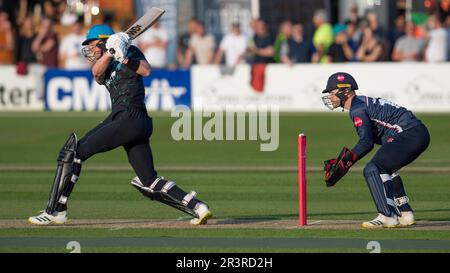 Northampton Mai 24:Adam HoseWORCESTERSHIRE RAPIDS schlägt während des Vitality T20 Blast Match zwischen Northamptonshire Steelbacks und Worcestershire Rapids am County Ground Northampton England . Stockfoto