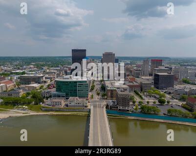 Dayton, OH, USA. 24. Mai 2023. Luftaufnahme von Dayton, Ohio. Dayton ist die sechstgrößte Stadt im US-Bundesstaat Ohio und der Bezirkssitz von Montgomery County. (Kreditbild: © Walter G. Arce Sr./ZUMA Press Wire) NUR REDAKTIONELLE VERWENDUNG! Nicht für den kommerziellen GEBRAUCH! Stockfoto