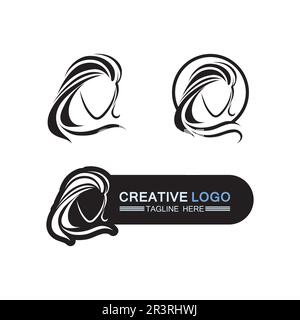 Frau Gesicht silhouette Charakter Illustration logo Symbol Vektor Stock Vektor