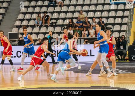 Vigo, Spanien. 24. Mai 2023. Italiens Spieler Verona in einer Angriffsaktion. Kredit: xan gasalla / Alamy Live News Stockfoto