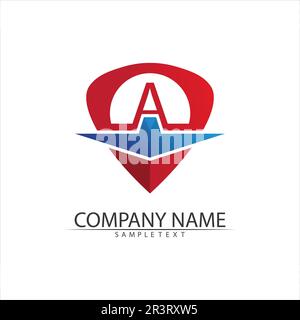 Einen Brief Logo Vorlage Vektor icon Abbildung design Stock Vektor