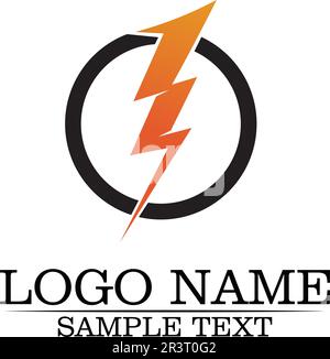 Logo und Symbole des Electric Vector Lightning Icon Stock Vektor