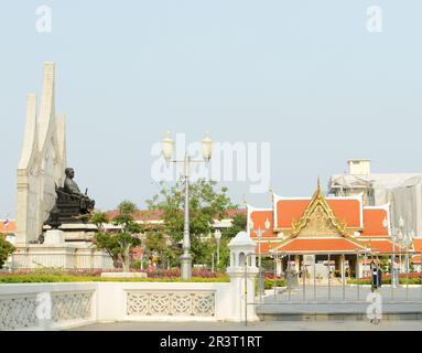 Statue von König Rama III. In Banglamphu, Bangkok, Thailand. Stockfoto