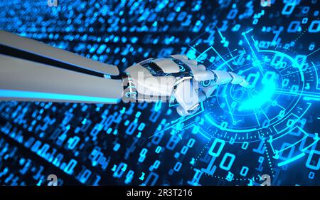 Digitales Roboterhandsystem Stockfoto