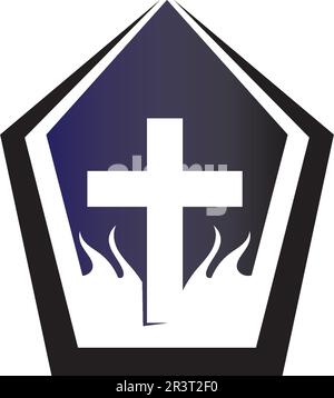 Cross und christ Logo und Vektor Stock Vektor