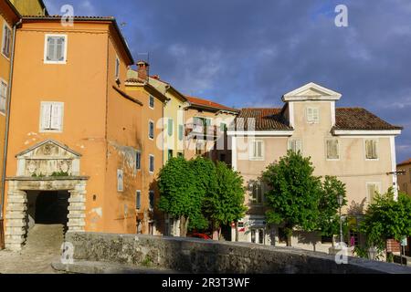 Puerta San Fiore, Siglos XV-XVI, Labin (Albona), Peninsula de Istrien, Croacia. Stockfoto