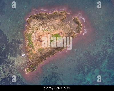 Punische Ausgrabungsstätte, Na Galera Islet, Can Pastilla, Palma, Mallorca, Balearen, Spanien, Europa. Stockfoto