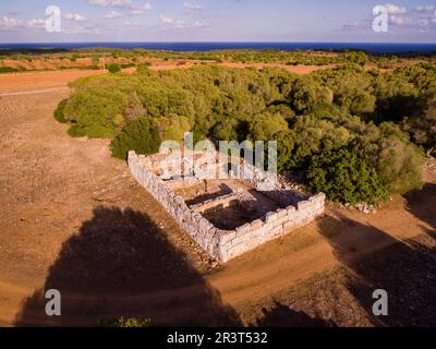 Hospitalet Vell, Edificio rechteckige de arquitectura ciclópea, núcleo de hábitat talayótico, término Municipal de Manacor, Mallorca, Balearen, Spanien, Europa. Stockfoto