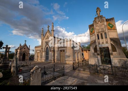 Modernistisches Mausoleum der Familie Bestard, 19th Jahrhundert, Friedhof Santa Maria, Mallorca, Balearen, Spanien. Stockfoto