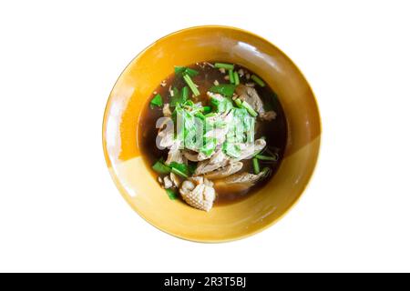 Die Nudelsuppe von Duck auf weiß isoliert. Stockfoto
