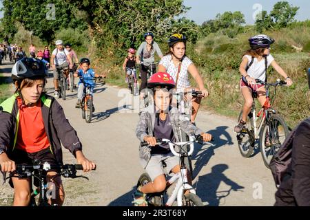 Marcha Ciclista a las Piquetes des. Pèlec, Llucmajor, Mallorca, Balearen, Spanien. Stockfoto