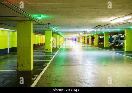 Parkplatz del Parque del mar, Palma De Mallorca, Mallorca, Balearen, Spanien. Stockfoto