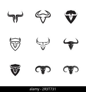 Bull Horn-Logo und Symbol Vorlage Symbole App Stock Vektor