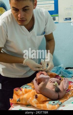 Parto, La Taña, Zona Reina, Uspantán, Quiche, Guatemala, Mittelamerika. Stockfoto