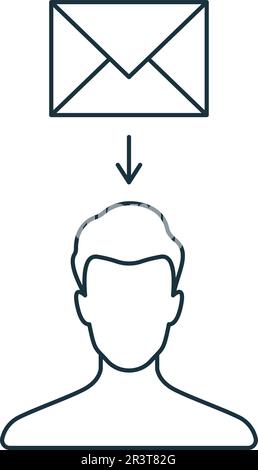 Symbol für Direktnachricht. Einfaches Schwarzweißzeichen aus der Blogging-Sammlung. Symbol für Direktnachrichten für Logo, Vorlagen, Webdesign und Infografiken. Stock Vektor