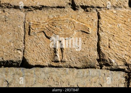 Entlastet en El Muro, die iglesia de Sant Felix de Vilac, Vilac, Municipio de Vielha e Mijaran, Valle de Aran, Cordillera de Los Pirineos, Spanien, Europa. Stockfoto