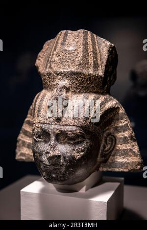 Wahrscheinlich Chef des pharao Shabaka, Granit, 25. Dynastie, 716-702 v. Chr., wahrscheinlich Heliopolis, Ägypten, Sammlung des British Museum. Stockfoto