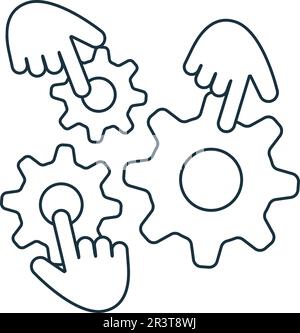 Symbol für Teamarbeit. Einfaches Schwarzweißzeichen aus der Kollektion für Zusammenarbeit. Teamwork-Symbol für Logo, Vorlagen, Webdesign und Infografiken. Stock Vektor