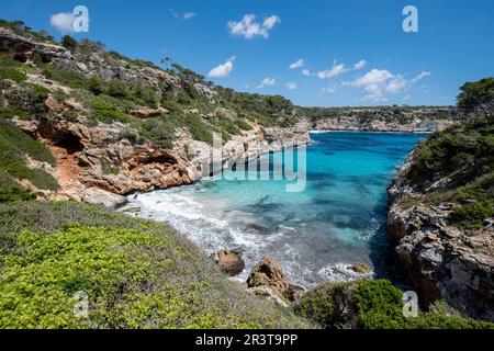 Caló des Moro, Santanyí , Mallorca, Balearen, Spanien. Stockfoto
