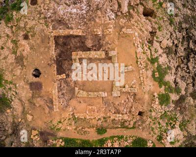 Punische Ausgrabungsstätte, Na Galera Islet, Can Pastilla, Palma, Mallorca, Balearen, Spanien, Europa. Stockfoto