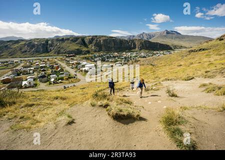 Senda al campamento De Agostini y ein Laguna Torre, El Chalten, Parque Nacional Los Glaciares, Republica Argentinien, Patagonien, Cono Sur, Südamerika. Stockfoto