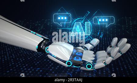 Chat Robot Hand Chat AI HUD Stockfoto