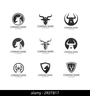 Bull Horn-Logo und Symbol Vorlage Symbole App Stock Vektor