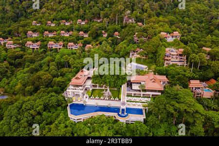 Koh Lanta Thailand, 5-Sterne-Luxushotel im Regenwald mit privater Pool-Villa, Pimalai Resort Stockfoto