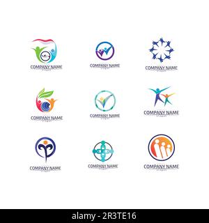 Menschlichen Charakter logo Zeichen Illustration vektor design Stock Vektor