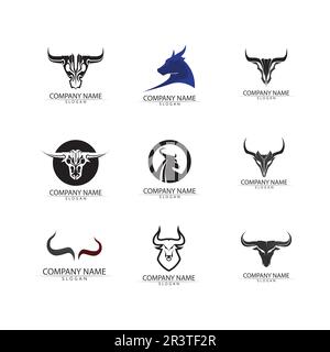 Bull Horn-Logo und Symbol Vorlage Symbole App Stock Vektor
