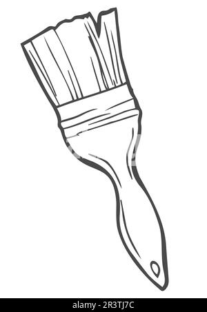 Strichgrafiken des Pinselsymbols in Vektor malen Stock Vektor