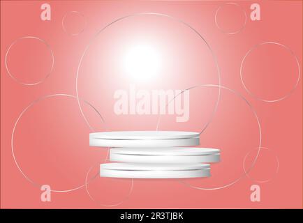 geometrische Plattform für das 3D-Hintergrundpodium, für die Werbung für kosmetische Produkte auf dem Podium 3D. EPS10-Vektor. Stock Vektor