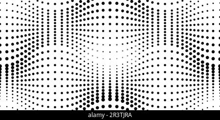 Polkadot Halbtonmuster nahtlos. Abstrakter grafischer Vektorhintergrund mit Poka-Punkten. Tapete mit Schwarzweißpartikeln. Moderne einfache Geometrie Stock Vektor