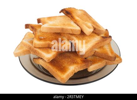 Toast Brot auf einem Teller Stockfoto