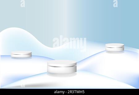 geometrische Plattform für das 3D-Hintergrundpodium, für die Werbung für kosmetische Produkte auf dem Podium 3D. EPS10-Vektor. Stock Vektor