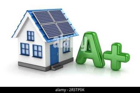 Energiesparfunktion mit Solarmodul Stockfoto