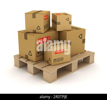 Auf Holzpalette verpacken Stockfoto