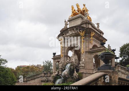 Cascada del Parc de la Ciutadella, Barcelona, Spanien Stockfoto