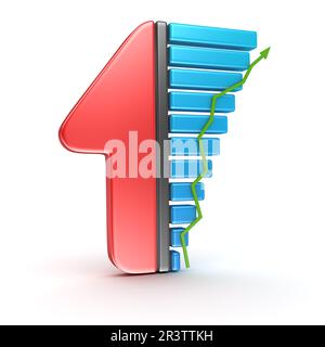 Pfeil und Diagramm Stockfoto