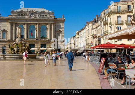 Opera Comedie, Opera House, Place de la Comedie, Montpellier, Herault, Languedoc-Roussillon, Opera national de Montpellier, Frankreich Stockfoto